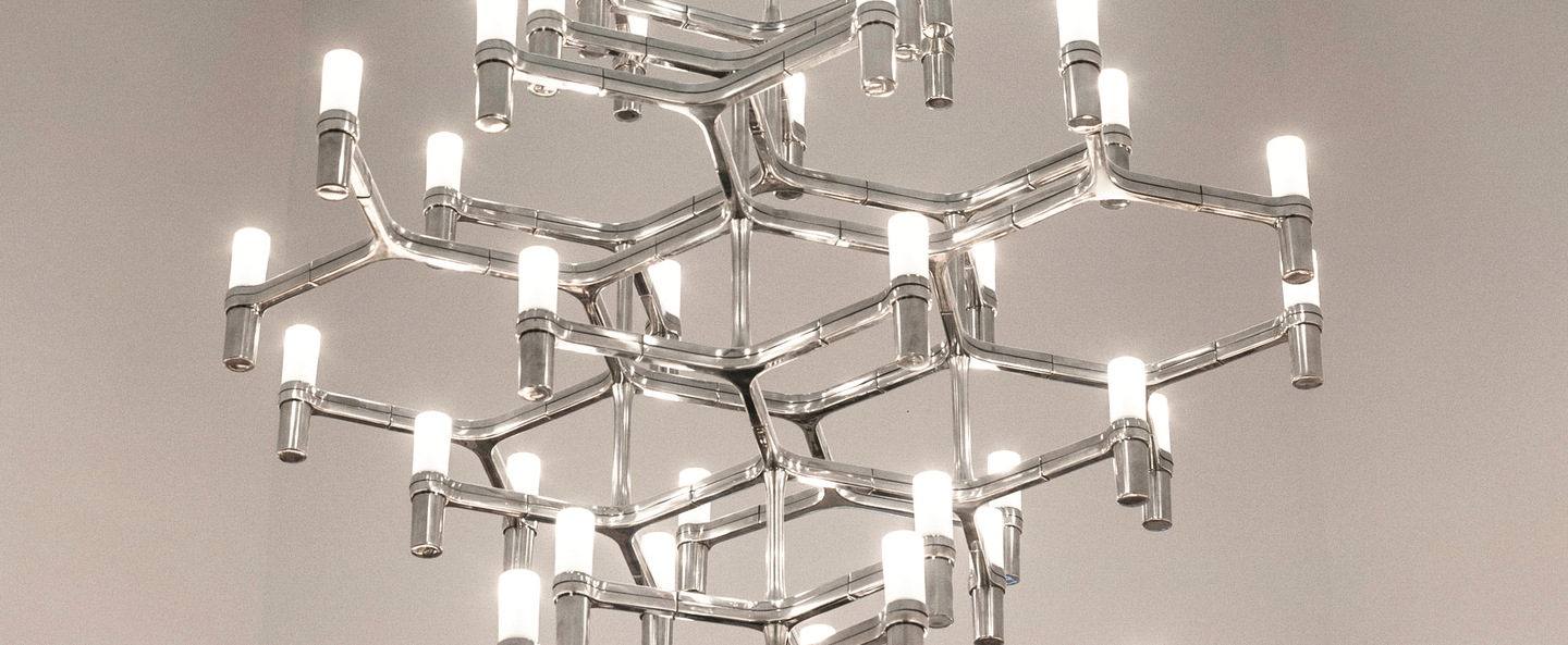 banner-image Suspension crown summa acier poli l109cm h157cm nemo lighting normal