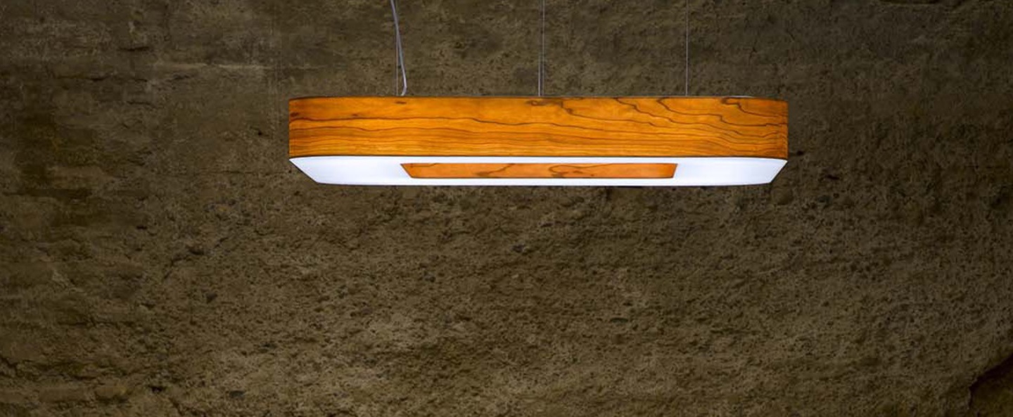 Suspension cuad bois naturel de cerisier l100cm lzf normal