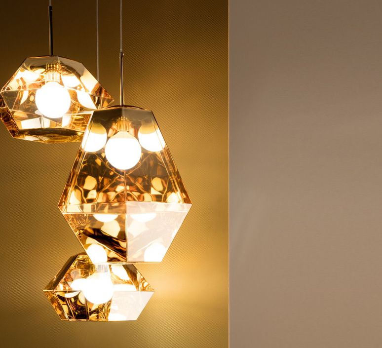 suspension, cut short, or, Ø44cm, h21cm - tom dixon - luminaires nedgis