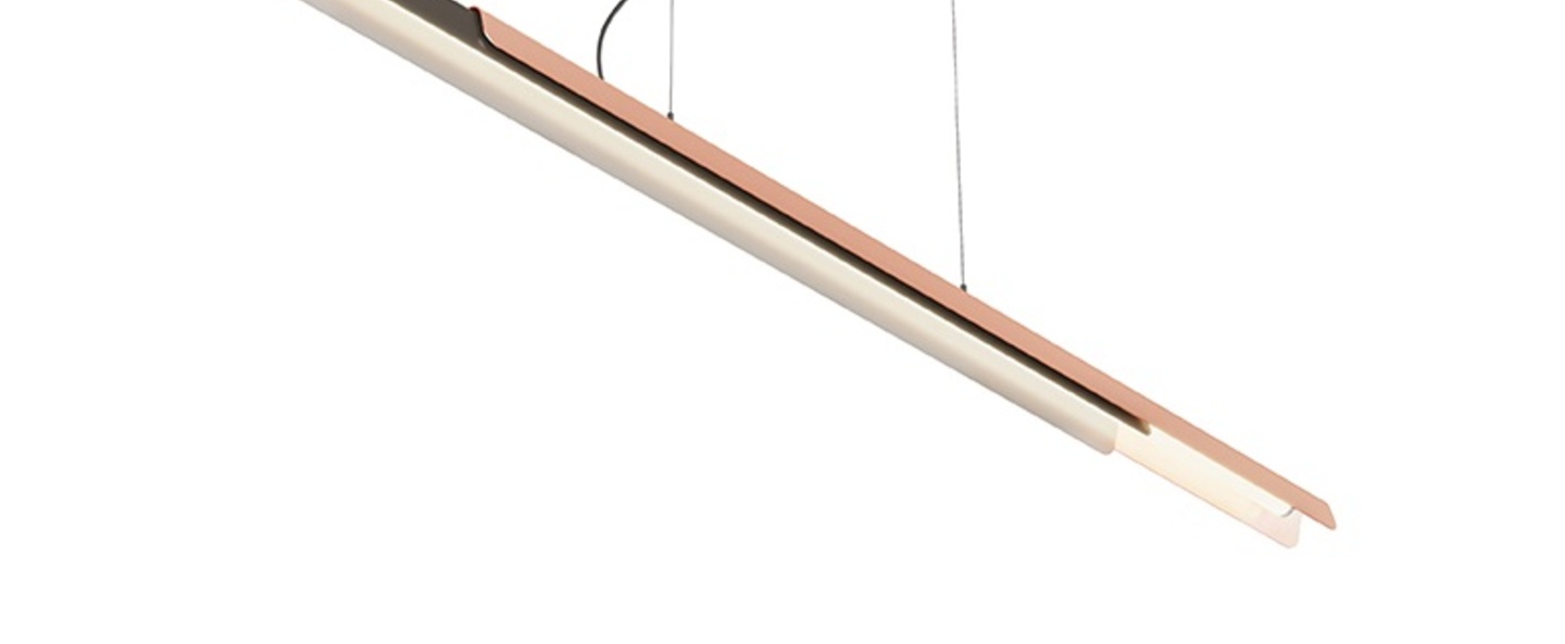 Suspension dala linear gris fonce cuivre led dim 2700k 5150 lm l150cm h6 5cm kdln normal