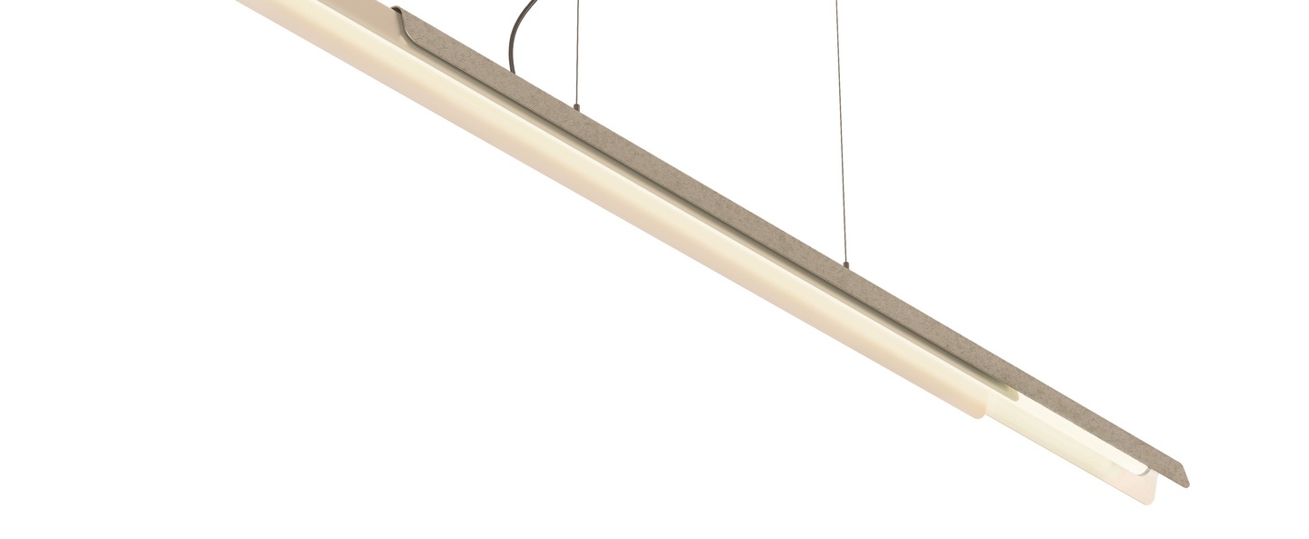 Suspension dala linear sable beton led dim 2700k 5150 lm l150cm h6 5cm kdln normal