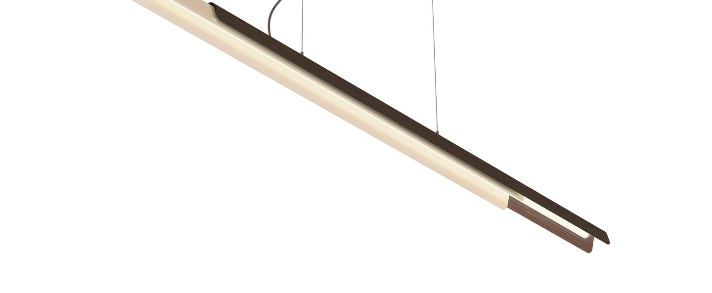 Suspension dala linear sable bois led dim 2700k 5150 lm l150cm h6 5cm kdln normal