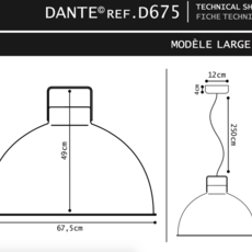 Dante 675 jean louis domecq suspension pendant light  jielde d675o ral9011  design signed 56077 thumb