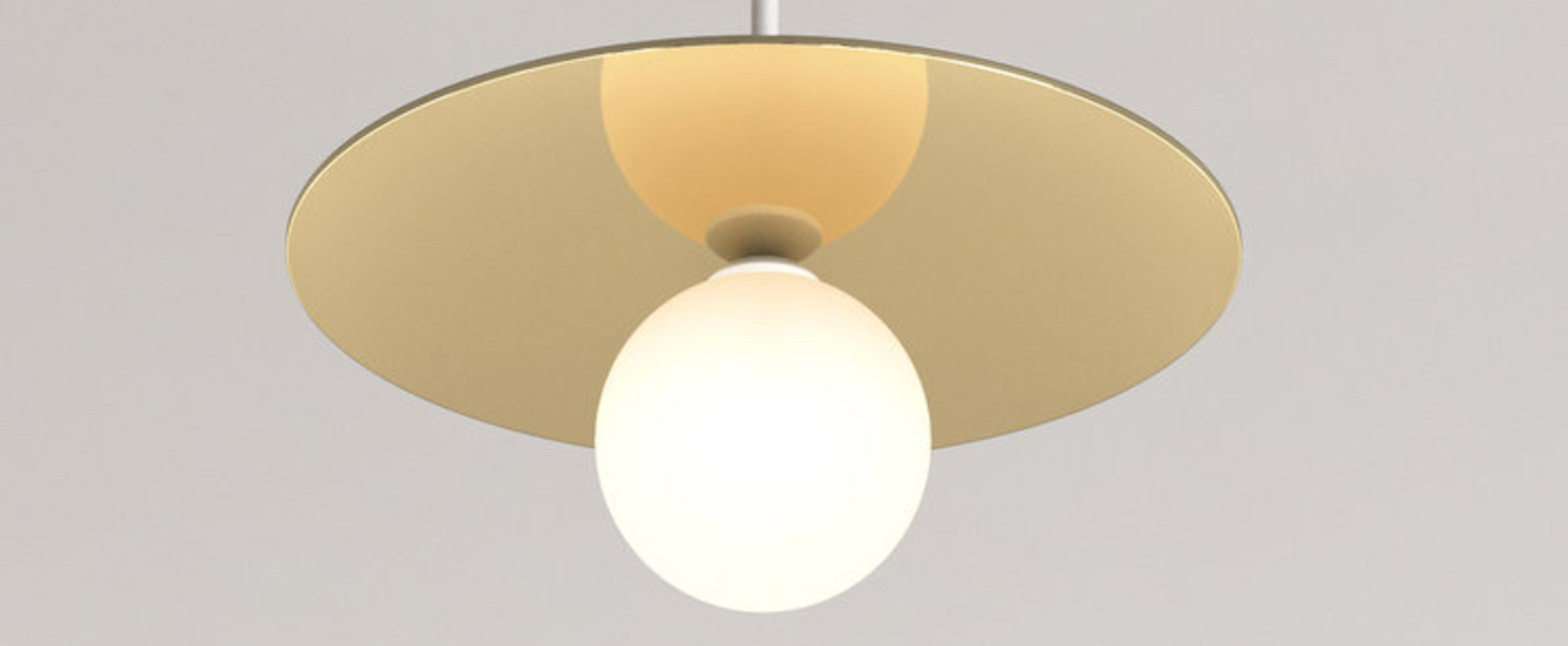 Suspension disc and sphere blanc tissu blanc o23cm h61 5cm atelier areti normal