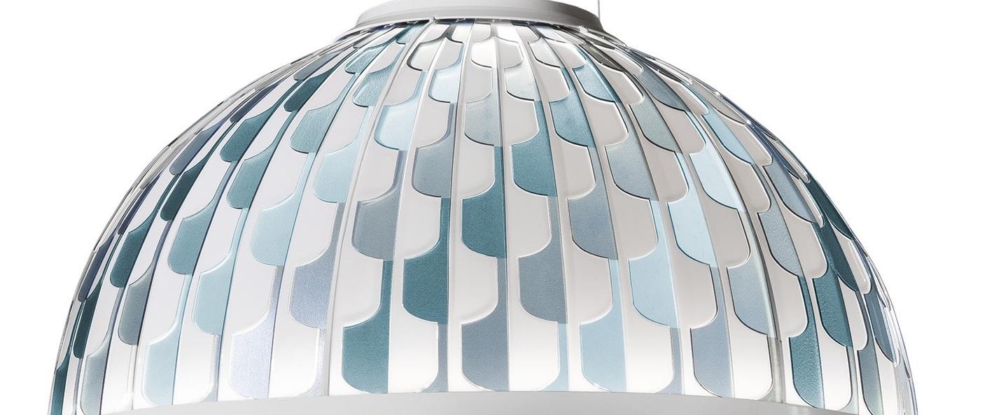 Suspension dome l bleu led 2700k 2200lm o75cm h40cm slamp normal