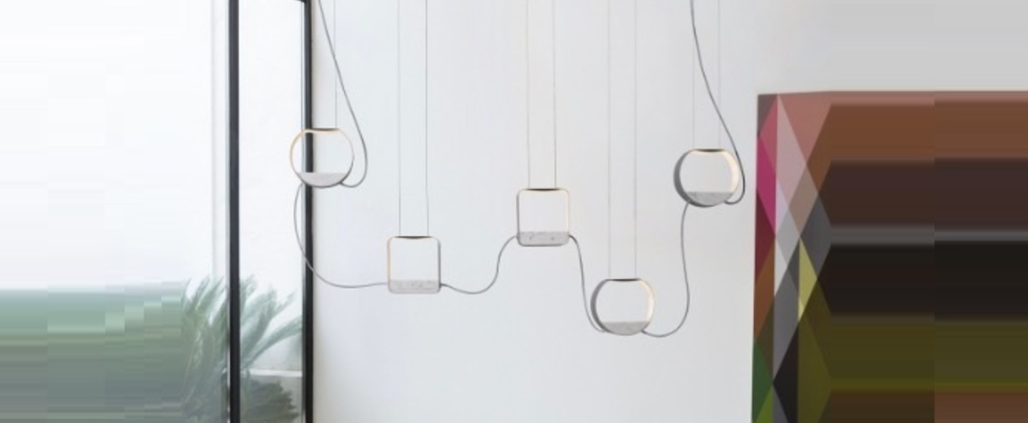 banner-image Suspension eau de lumiere 5 led gris blanc marbre h80cm designheure normal