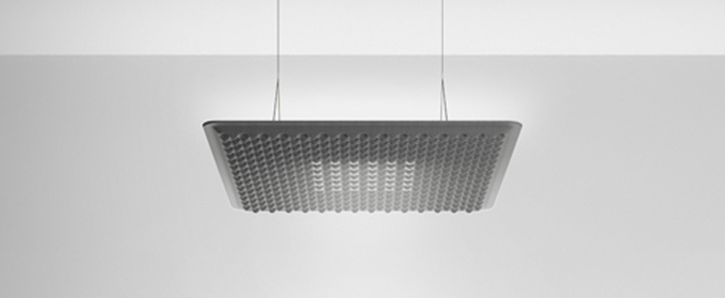 banner-image Suspension eggboard gris acoustique led direct 3000k 1313lm dimmable dali o80cm h5 6cm artemide normal
