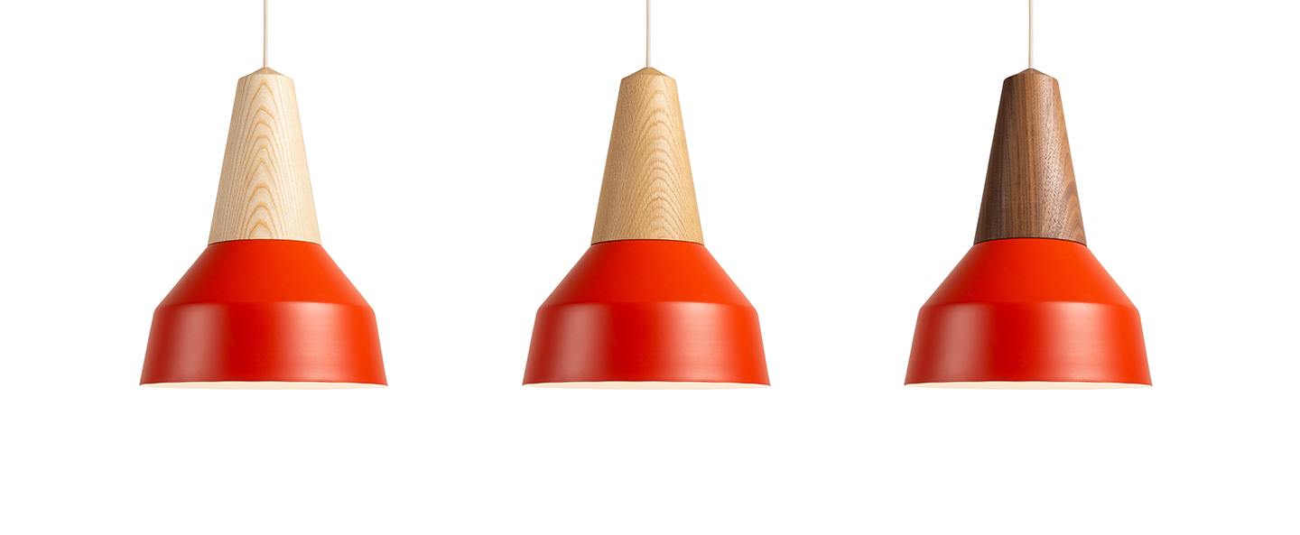 banner-image Suspension eikon basic chene et rouge coquelicot o26cm h35cm schneid normal