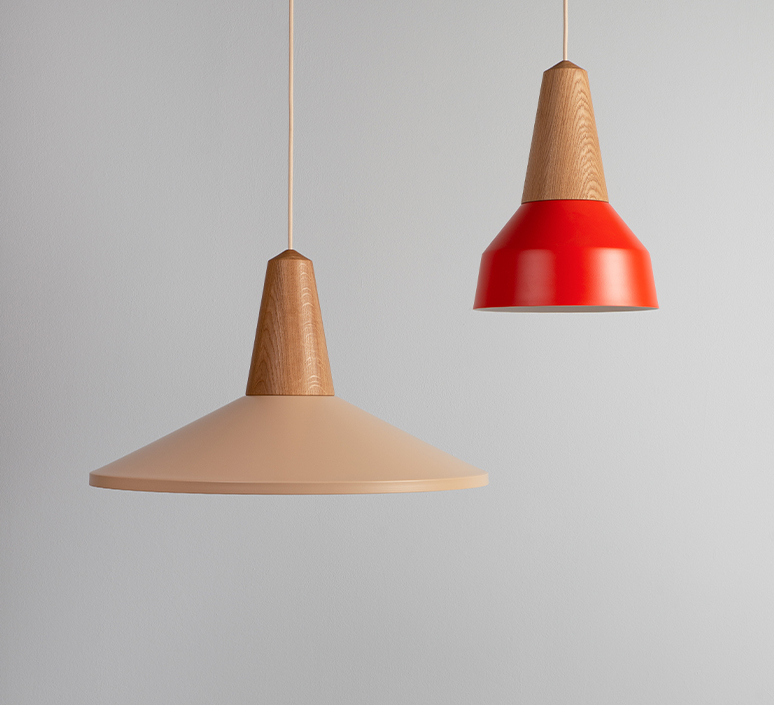 Eikon basic julia mulling et niklas jessen suspension pendant light  schneid eikon basic oak poppy red white canopy  design signed nedgis 106470 product