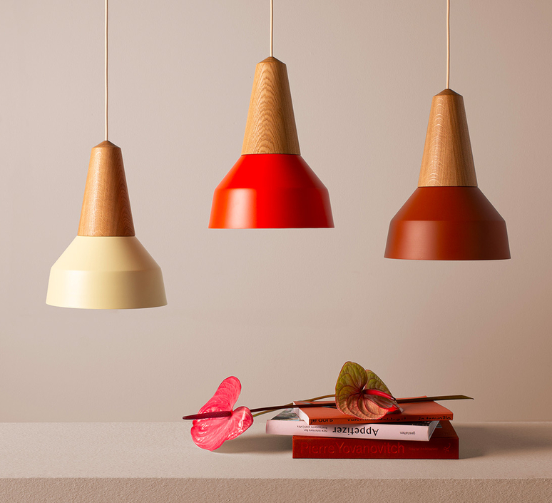 Eikon basic julia mulling et niklas jessen suspension pendant light  schneid eikon basic walnut poppy red white canopy  design signed nedgis 166675 product