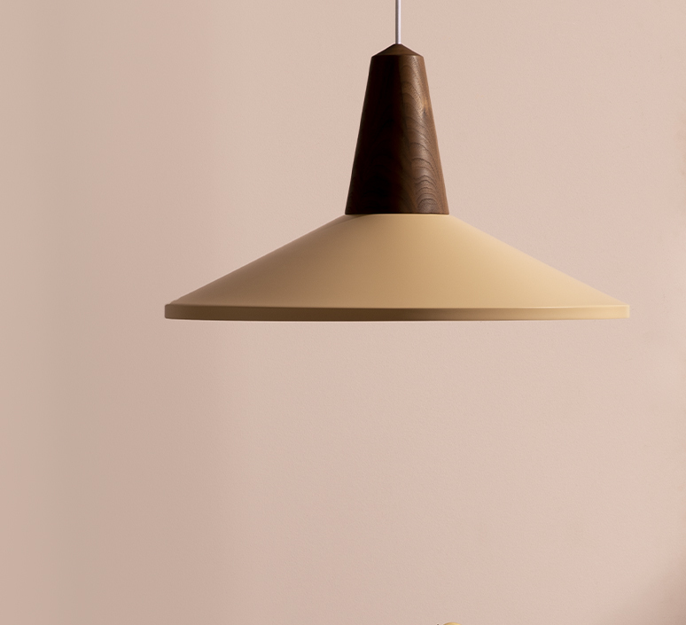 Eikon shell julia mulling et niklas jessen suspension pendant light  schneid eikon shell walnut peach sherbet white canopy  design signed nedgis 106572 product