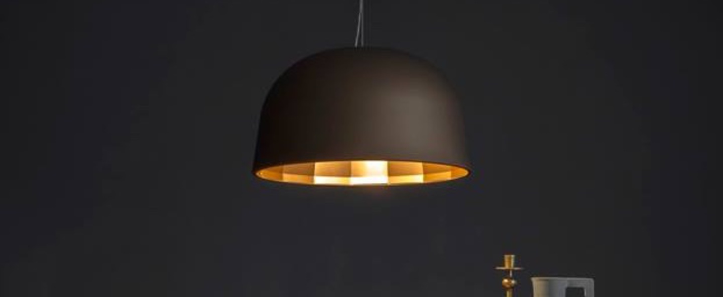 Suspension empty led bronze cuivre satine h32cm oluce normal