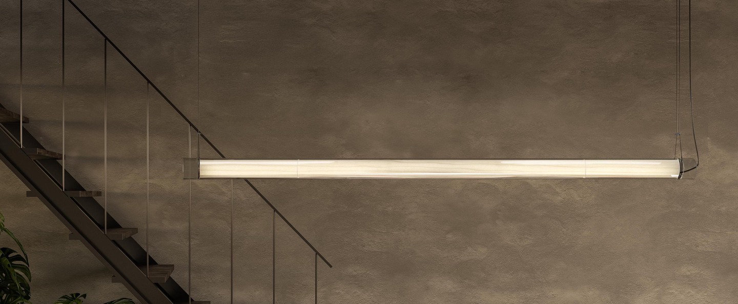 banner-image Suspension estela s blanc ivoire led 3000k 2400lm l150cm h6cm lzf normal