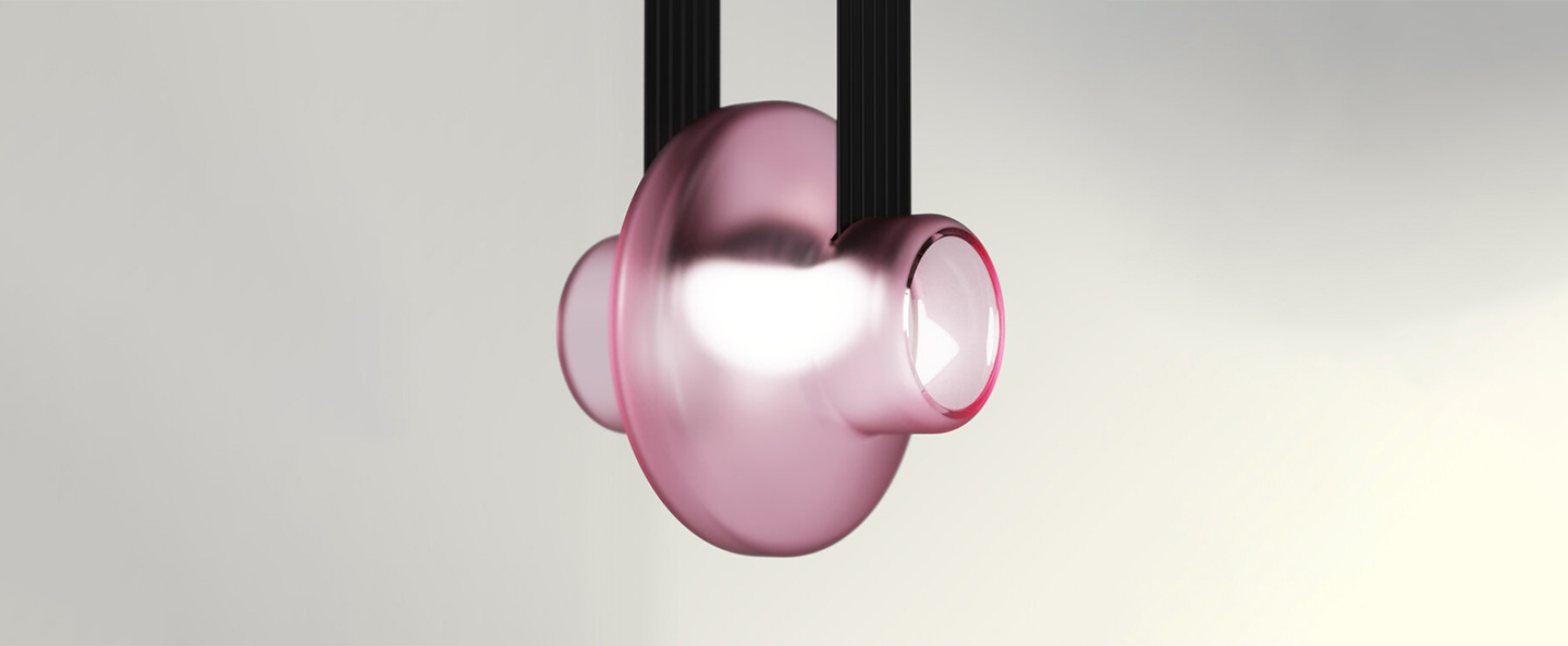 banner-image Suspension etat des lieux 2a rose depoli et noir led 2700k 2576lm l28cm h13cm d armes normal
