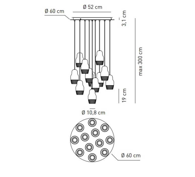 Fedora 12 dima loginoff axo light spfedo12brbcgu1 luminaire lighting design signed 18270 product