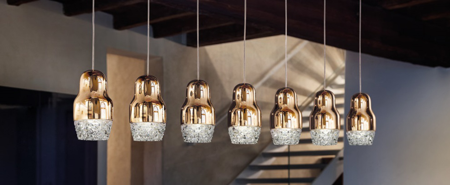 banner-image Suspension fedora 7 or rose verre led o42cm axo light normal
