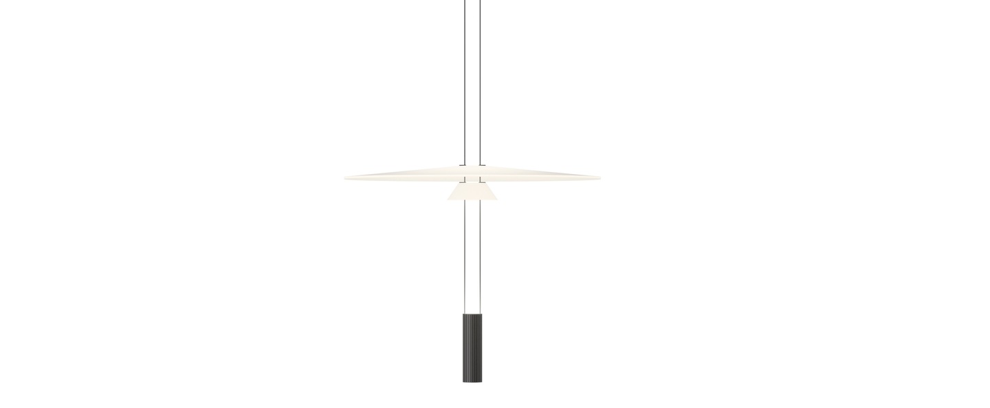 Suspension flamingo mini 1585 blanc et noir led dim 2700k 726 lm o45cm h93cm vibia normal