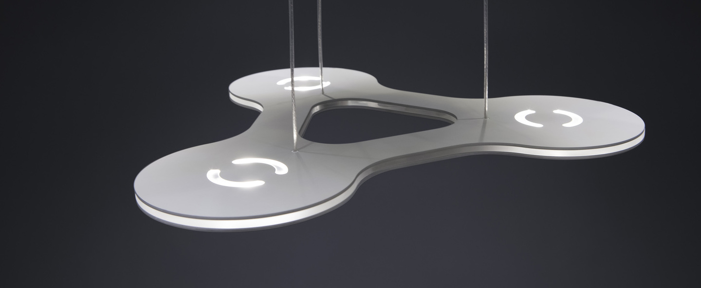 Suspension flat ring 3 aluminium led l34cm hcm lumen center italia normal