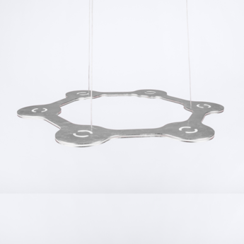 Suspension flat ring 6 argent led l56cm hcm lumen center italia normal