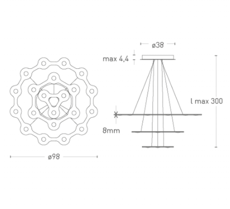 Flat saturn 3 villa tosca suspension pendant light  lumen center italia flas317227t  design signed 52786 product