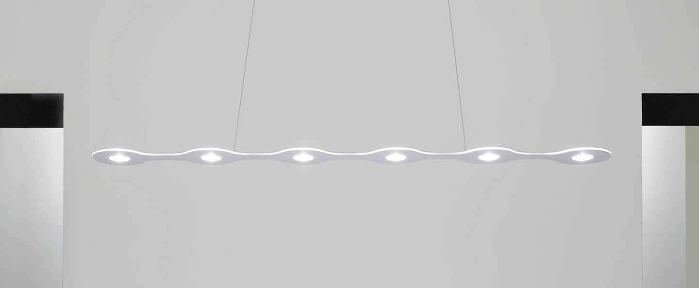 Suspension flat triac 6 aluminium led l120cm hcm lumen center italia normal