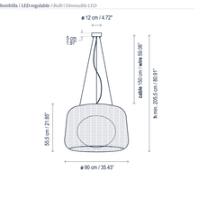 Fora 90 regulable triac alex fernandez camps et gonzalo mila suspension pendant light  bover 30302214128  design signed nedgis 124456 thumb