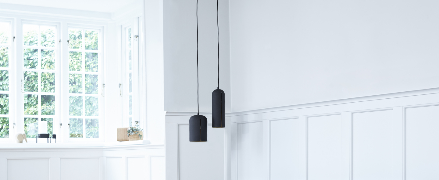 Suspension gap pendant tall noir led o10cm h30cm woud normal