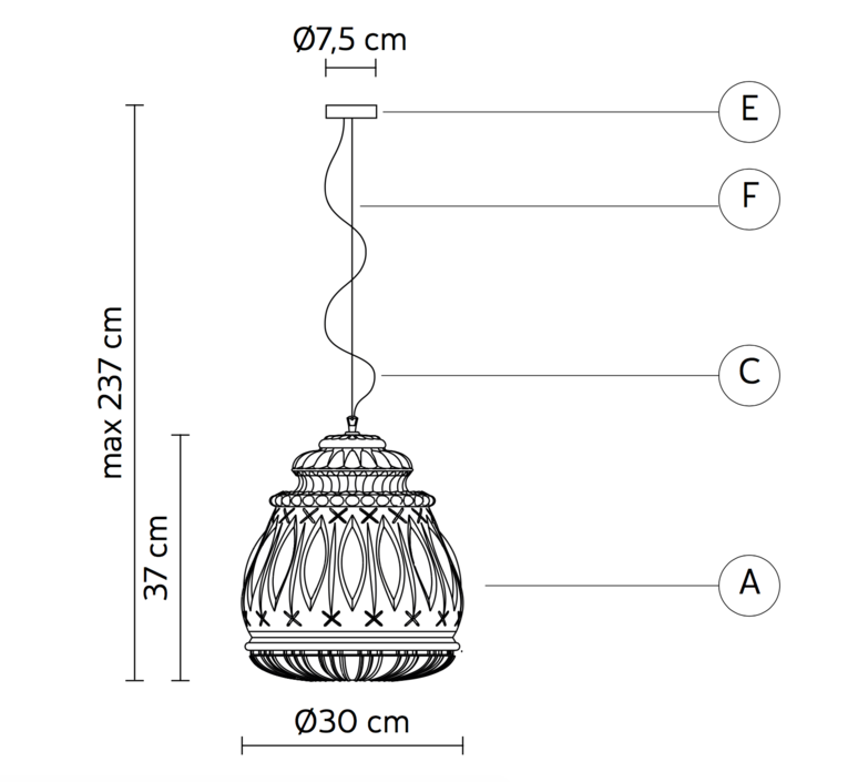 Ginger edmondo testaguzza suspension pendant light  karman ginger se116 3a int  design signed 37746 product