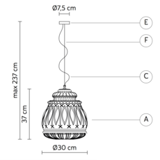 Ginger edmondo testaguzza suspension pendant light  karman ginger se116 3a int  design signed 37746 thumb