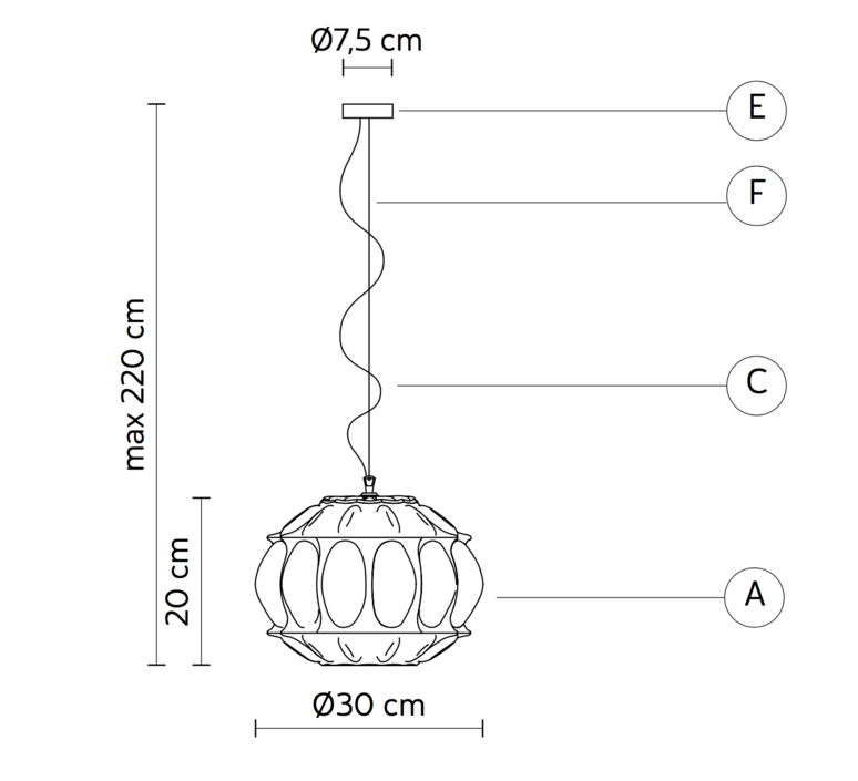 Ginger ovale edmondo testaguzza suspension pendant light  karman ginger se116 1a int  design signed 37740 product