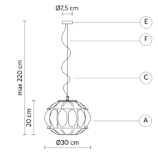 Ginger ovale edmondo testaguzza suspension pendant light  karman ginger se116 1a int  design signed 37740 thumb