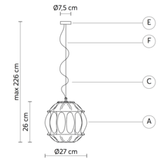 Ginger sphere edmondo testaguzza suspension pendant light  karman ginger se116 2a int  design signed 37743 thumb