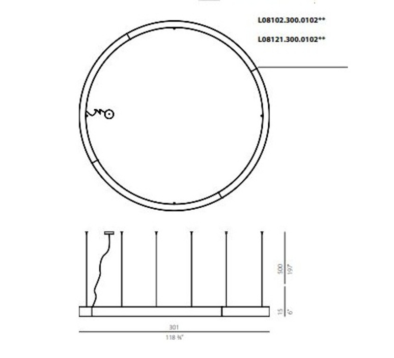 Golden ring l08101 carlo panzeri suspension pendant light  panzeri  l08101 300 0102  design signed nedgis 64207 product