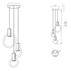 Halo c3 round mixed matthew mccormick suspension pendant light  studio matthew mccormick h c3rd m brb  design signed 53245 thumb