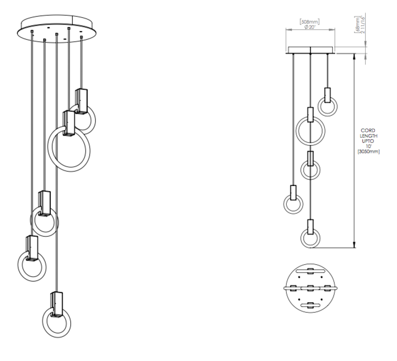 Halo c5 round mixed matthew mccormick suspension pendant light  studio matthew mccormick h c5rd m brb  design signed 53254 product