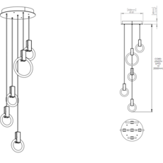 Halo c5 round mixed matthew mccormick suspension pendant light  studio matthew mccormick h c5rd m brb  design signed 53254 thumb