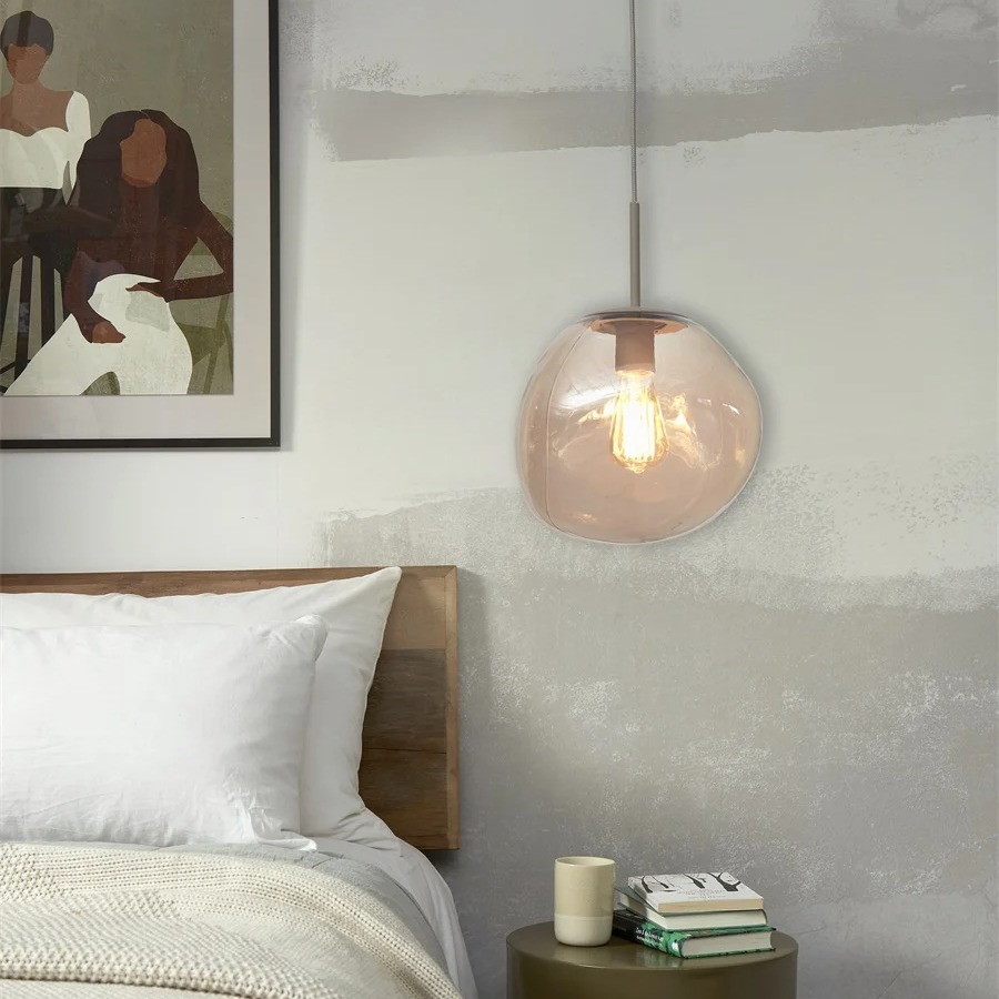 Hanging lamp, Helsinki, amber, Ø26cm - It's about Romi - Nedgis