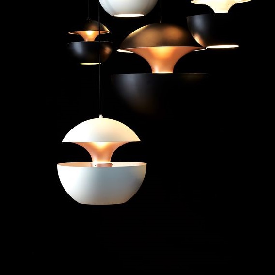 Pendant light, Here comes the sun 250, black, white, Ø25cm, P25cm