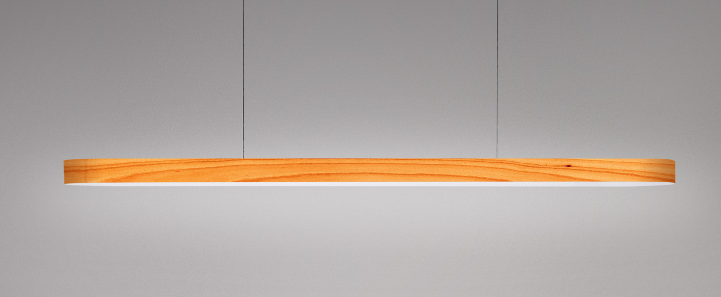 Suspension i line hetre naturel led 3000k 1434lm l120cm h5cm lzf normal