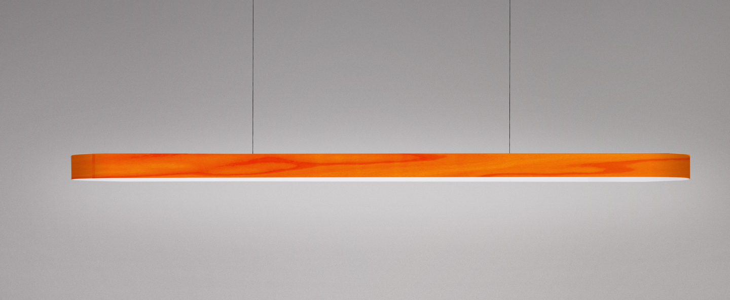 Suspension i line orange led 3000k 1434lm l120cm h5cm lzf normal