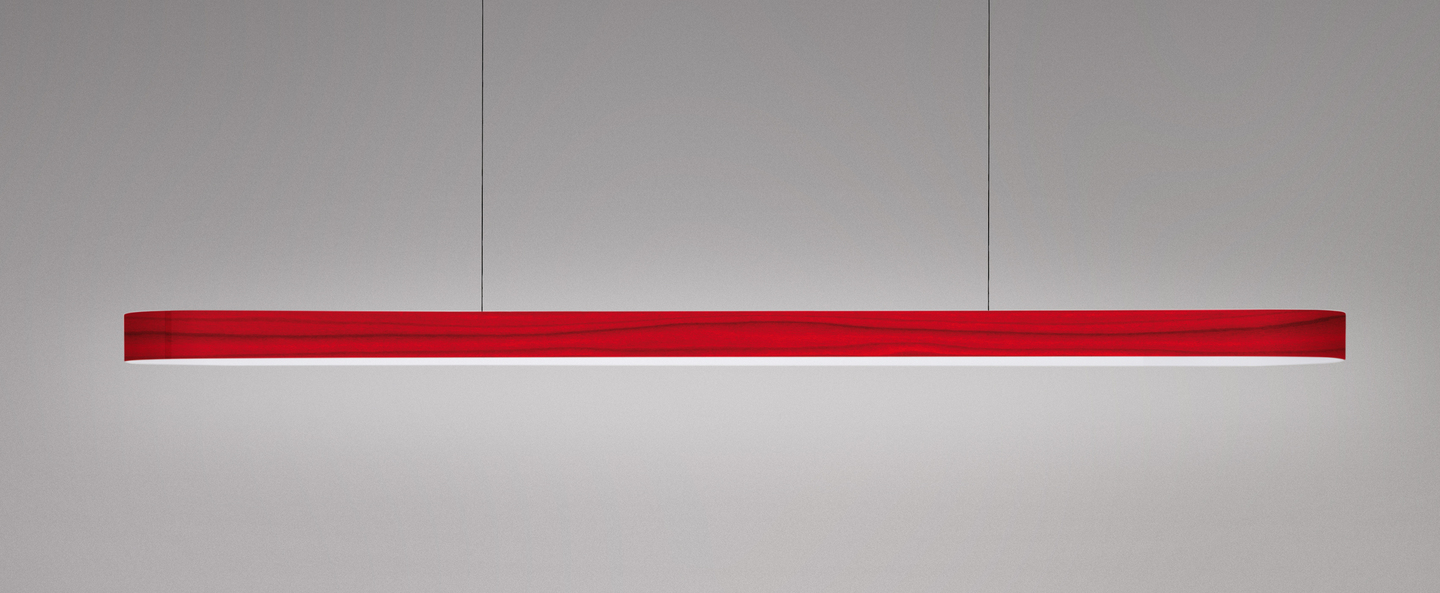 Suspension i line rouge led 3000k 1434lm l120cm h5cm lzf normal