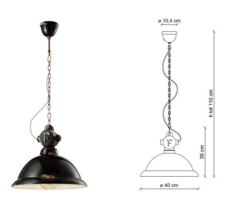 Industrial c1710 studio ferroluce suspension pendant light  ferroluce c1710 vin  design signed nedgis 176427 product