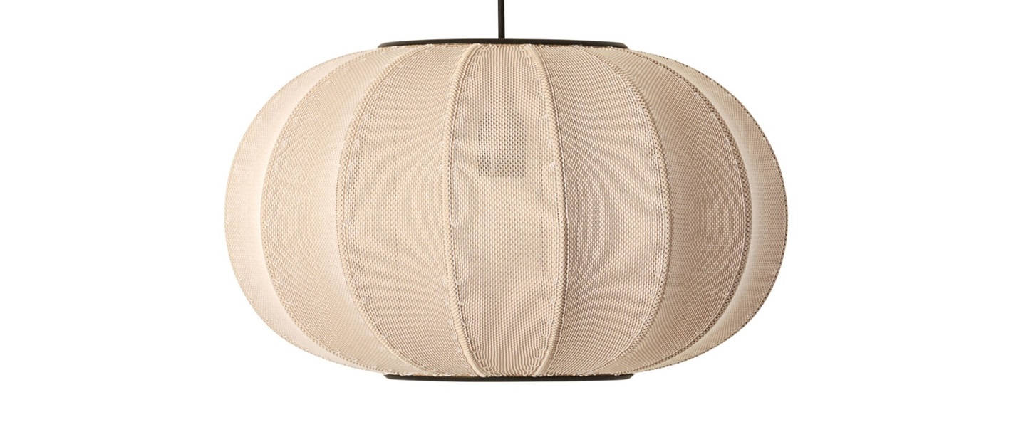 Suspension knit wit oval beige pierre de sable o45cm h26cm made by hand normal