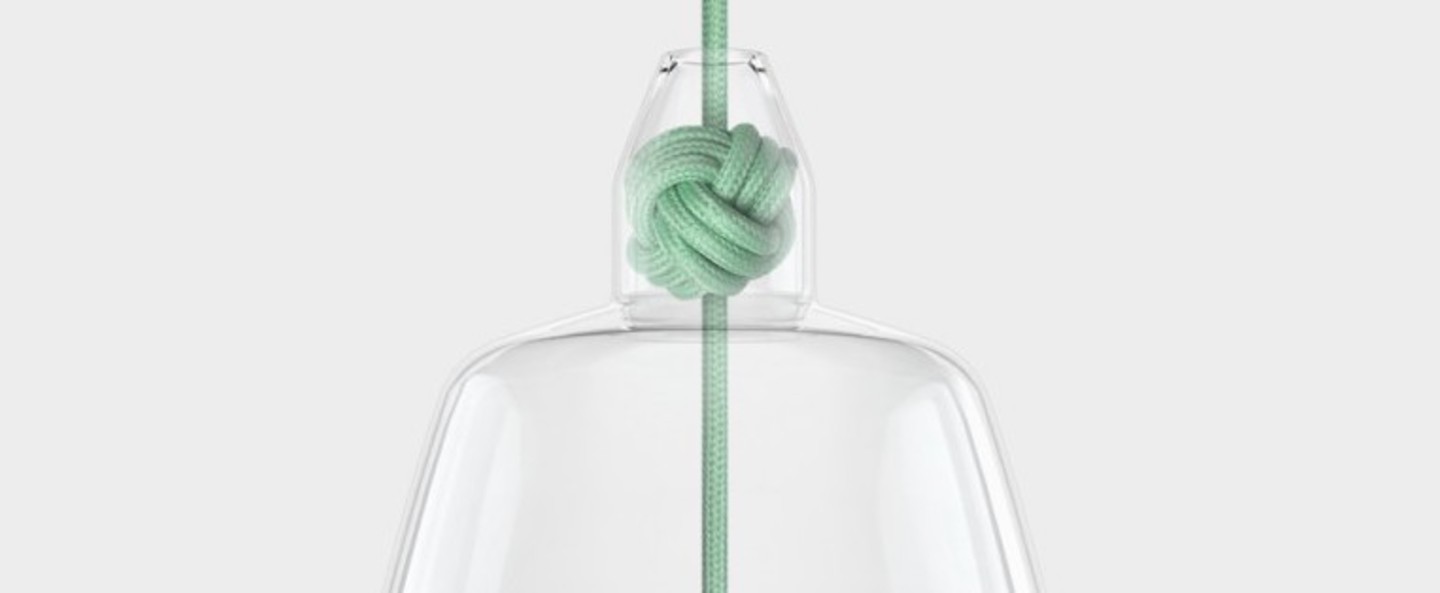 Suspension knot large verre menthe o19 5cm h22 4cm vitamin normal