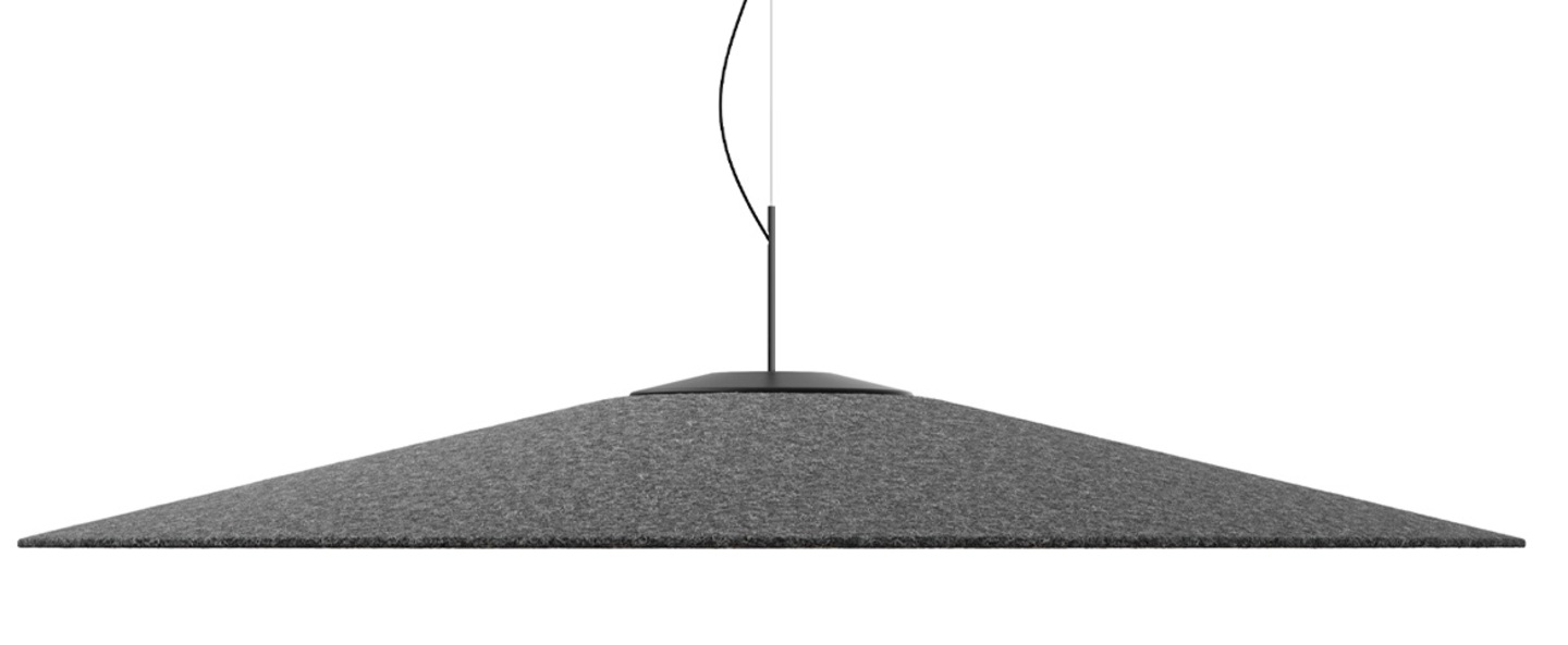 Suspension koine version acoustique anthracite led dim dali 2700k o86cm h8cm luceplan normal