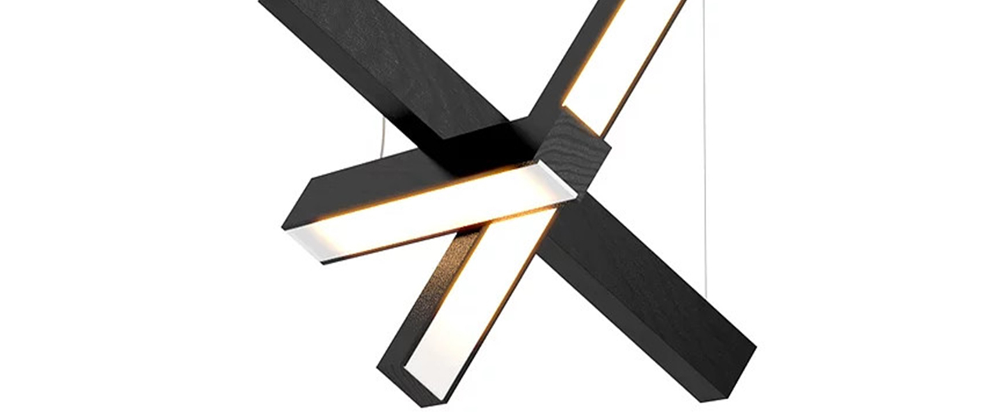 Suspension led cross 40 noir o40cm h40cm tunto normal