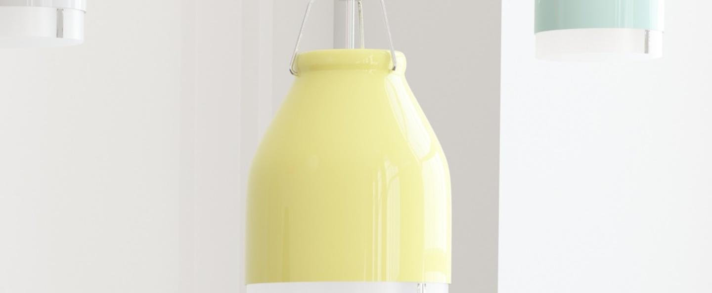 Suspension led wifi cowbell jaune pastel h30cm ilomio normal