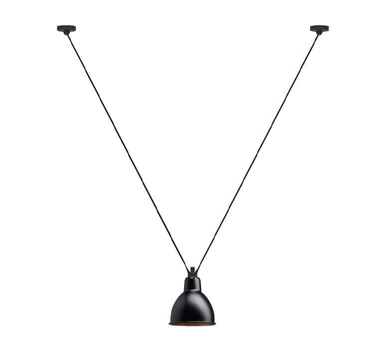 Les acrobates de gras n 323 bernard albin gras suspension pendant light  dcw 323 sha l round black copper inside  design signed nedgis 103148 product