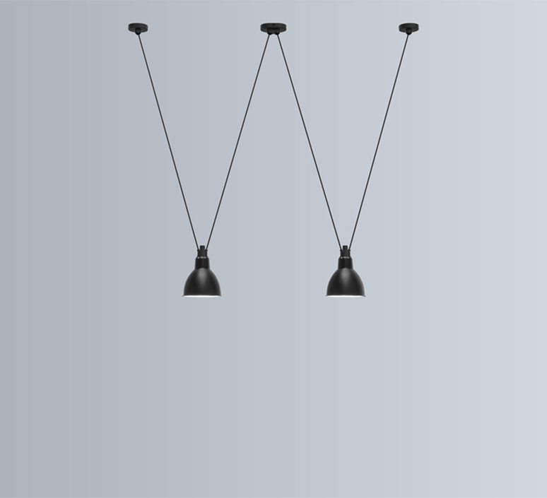 Les acrobates de gras n 324 bernard albin gras suspension pendant light  dcw 324  2 sha l round black  design signed nedgis 103495 product