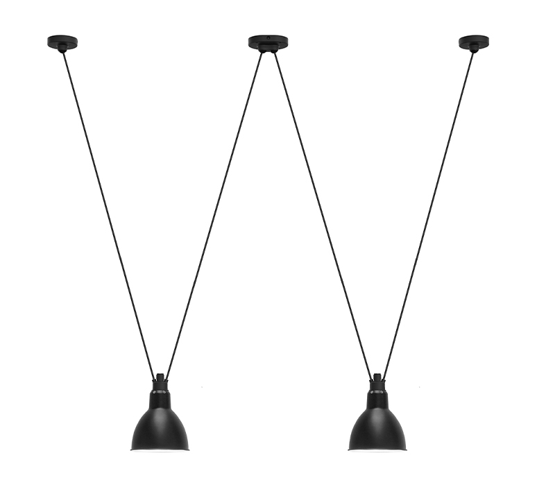 Les acrobates de gras n 324 bernard albin gras suspension pendant light  dcw 324  2 sha l round black  design signed nedgis 103496 product